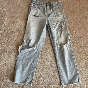 Ag Adriano Goldschmied Light Blue Denim Jeans with Red Logo Tag